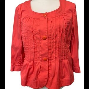TALBOT’S ORANGE PLEATED JACKET, SIZE P/L (10/12)